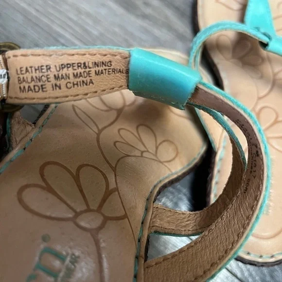Born teal comfortable lightweight boho vacation festival beach sandals Size 7 - Picture 8 of 10